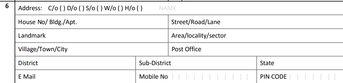 Aadhaar Card Address