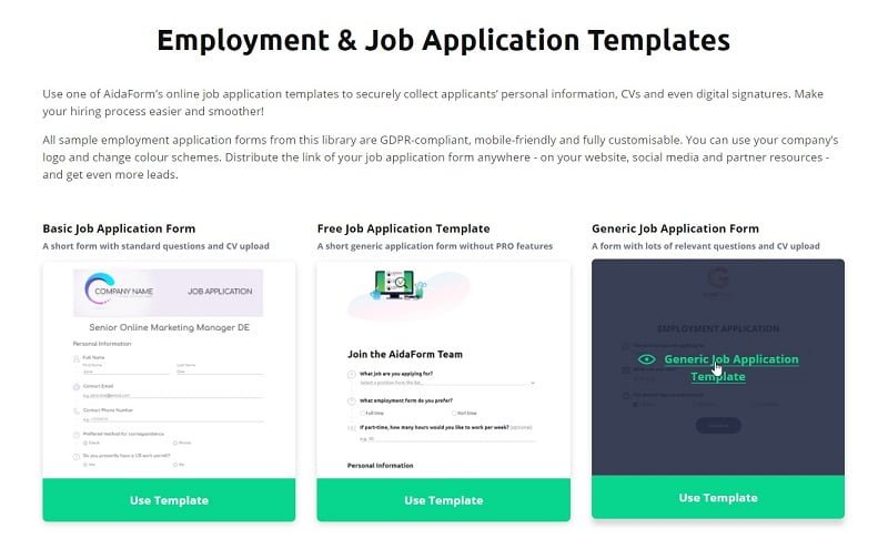 Job Application Template