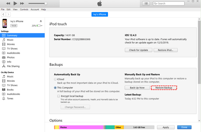 Restore Backup