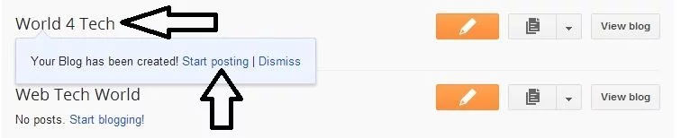Add your First Post of your  Blogger Blog