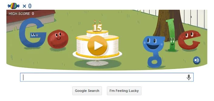 Google's 15th birthday - Happy Birthday Google
