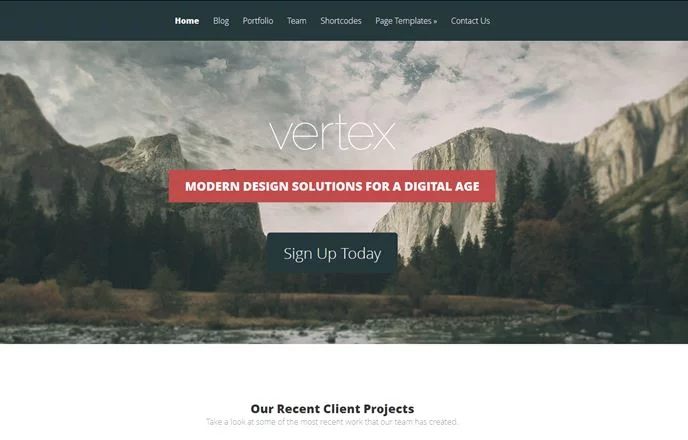 Vertex Full Screen WordPress Theme