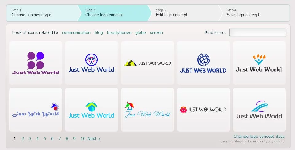 Сreate a Just Web World logo using logaster.com