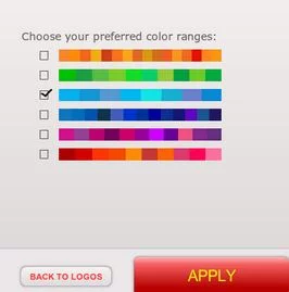 use colour filter for selected logo.
