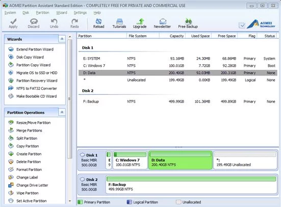 AOMEI Partition Assistant Standard