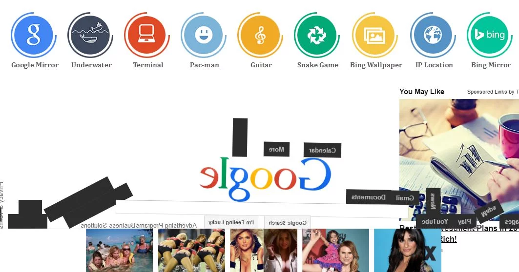 Google Gravity Mirror Trick