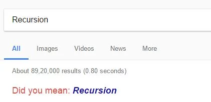 Recursion Google