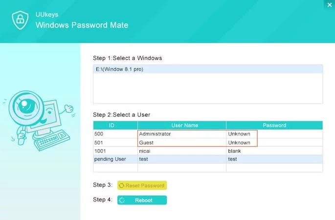UUkeys Windows Password Mate Tool