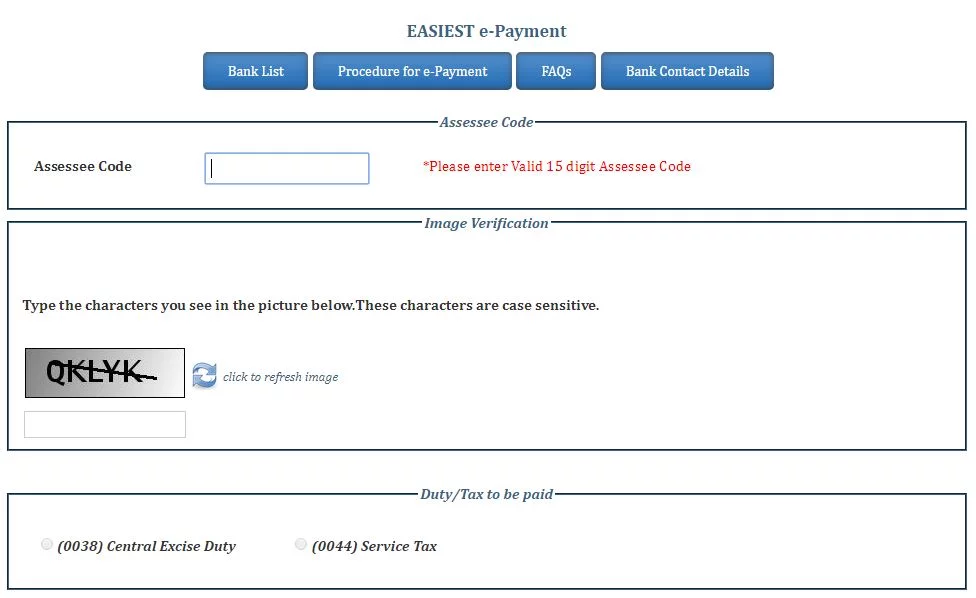 Web portal of the Central Board of Excise and Customs
