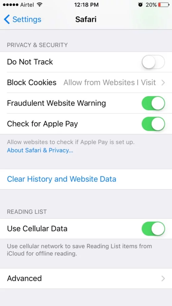 Clear your browser data 