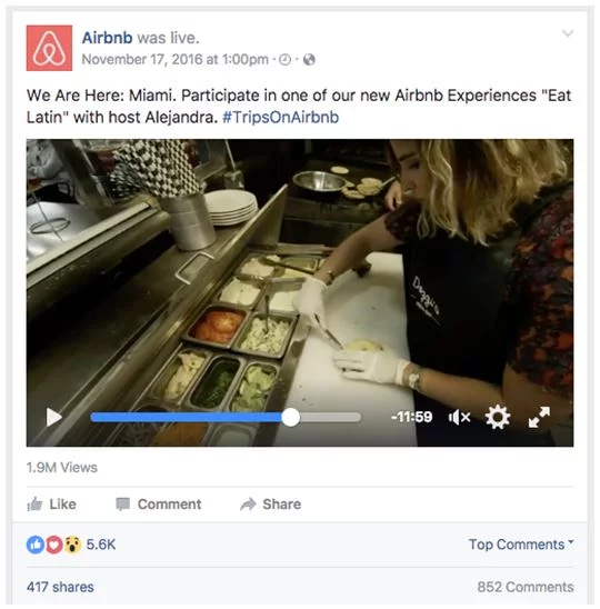 Airbnb’s launch day with hashtag #TripsOnAirbnb