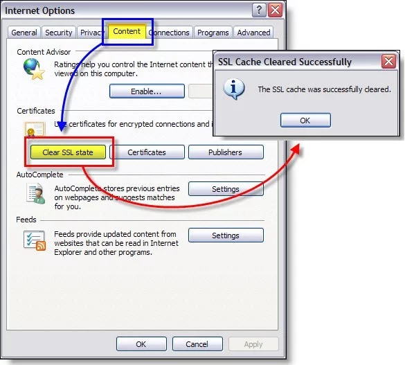 Clearing the SSL Certificate Cache