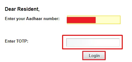 Aadhaar Card OTP