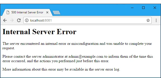 500 Internal Server Error