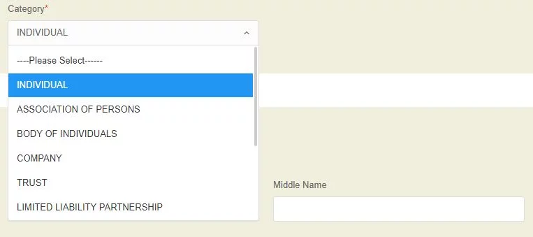 Select the category