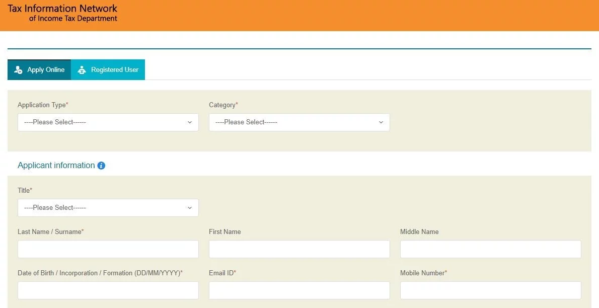 Official services page of NSDL