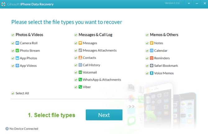 gihosoft iphone data recovery on compute