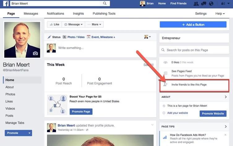 inviting your friends to like Facebook page