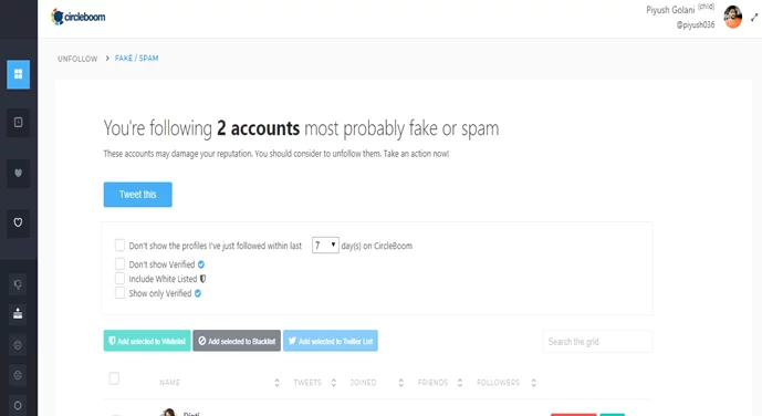 Circle Boom Dashboard