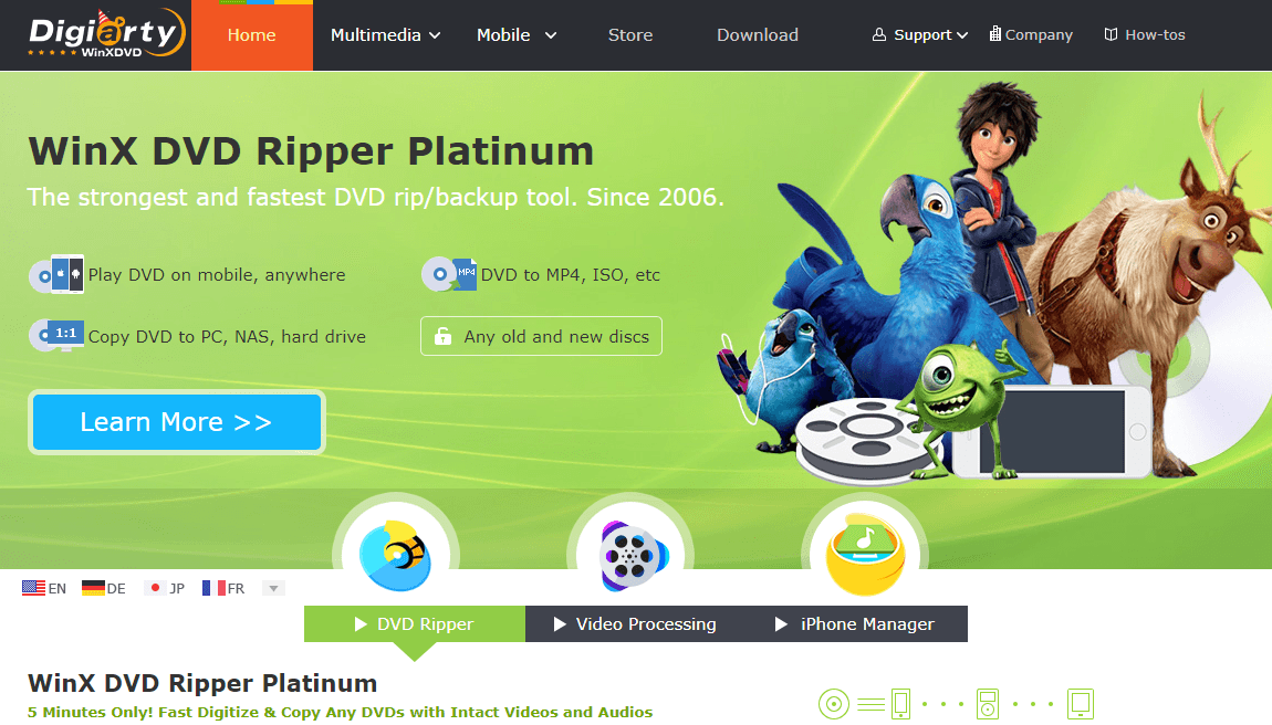 does winx dvd ripper platinum rip blu ray