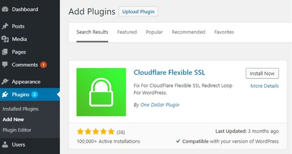 Cloudflare Flexible SSL Plugin