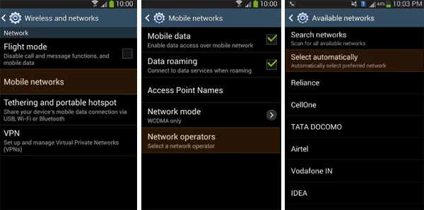 Manually select a mobile network