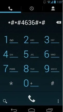 Dial *#*#4636#*#*