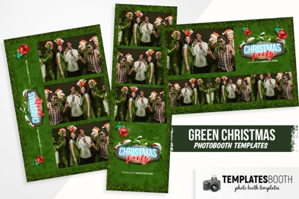 Green Christmas Photo Booth Template