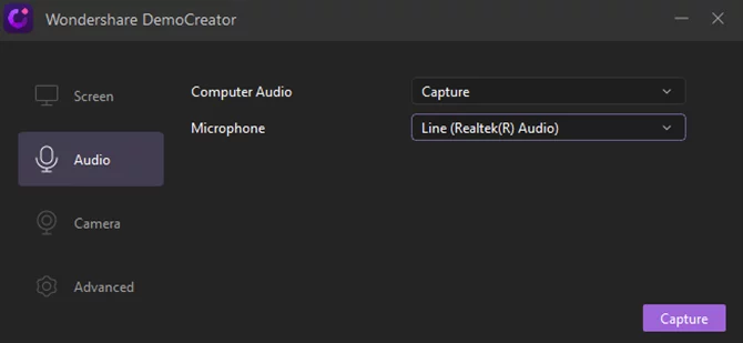 Screen Capture settings