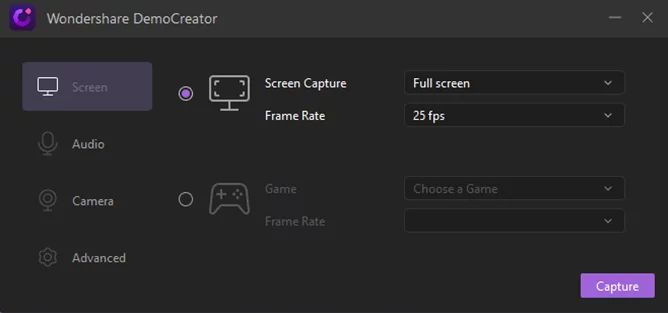 Set your preferences to start recording