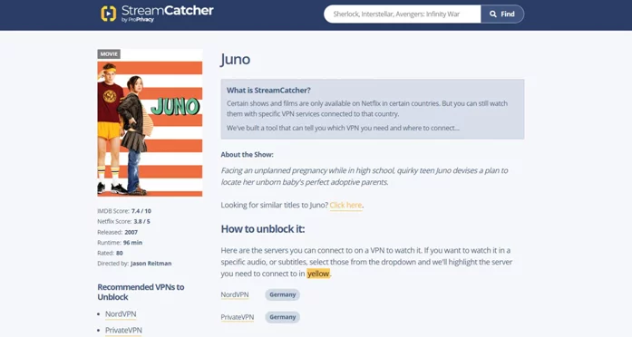 StreamCatcher Netflix library