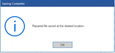 Saving Complete