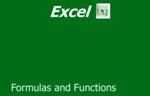 Formulas and Functions in Excel