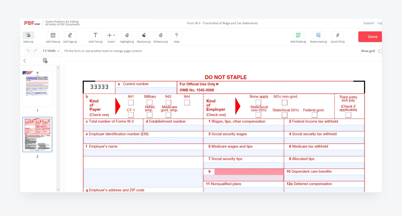 How to Fill Out W-3 Form