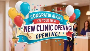Formal message for doctor’s clinic grand opening