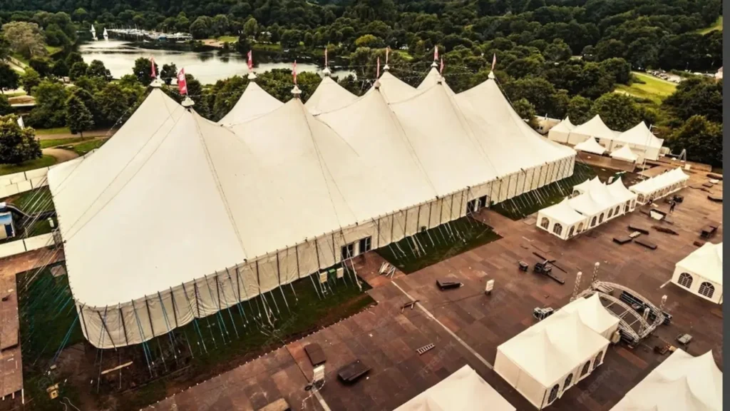 Wind resistant outdoor canopy tent for events