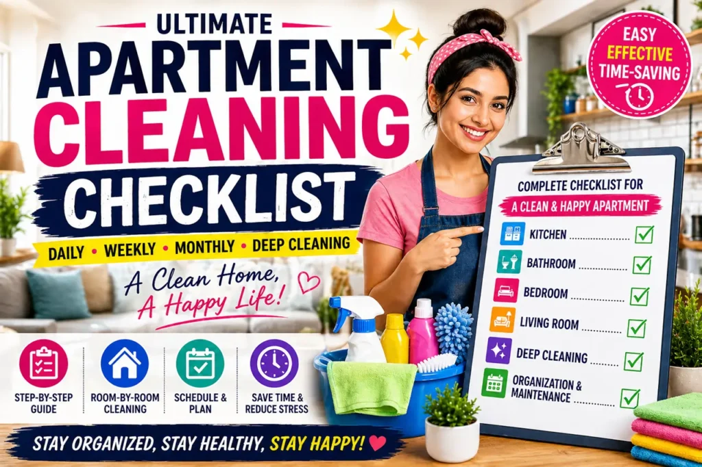 Apartment Cleaning Checklist For Beginners Step By Step