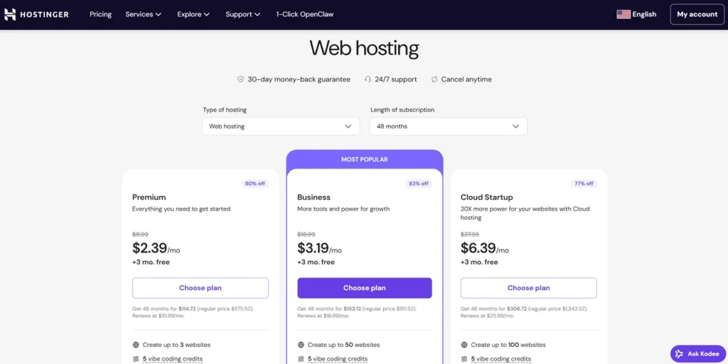 Hostinger Hosting Features And Pricing Review