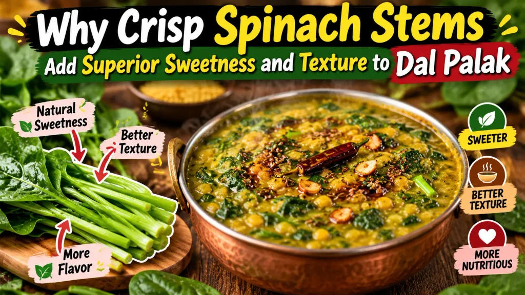 Why Spinach Stems Taste Sweet In Dal Palak