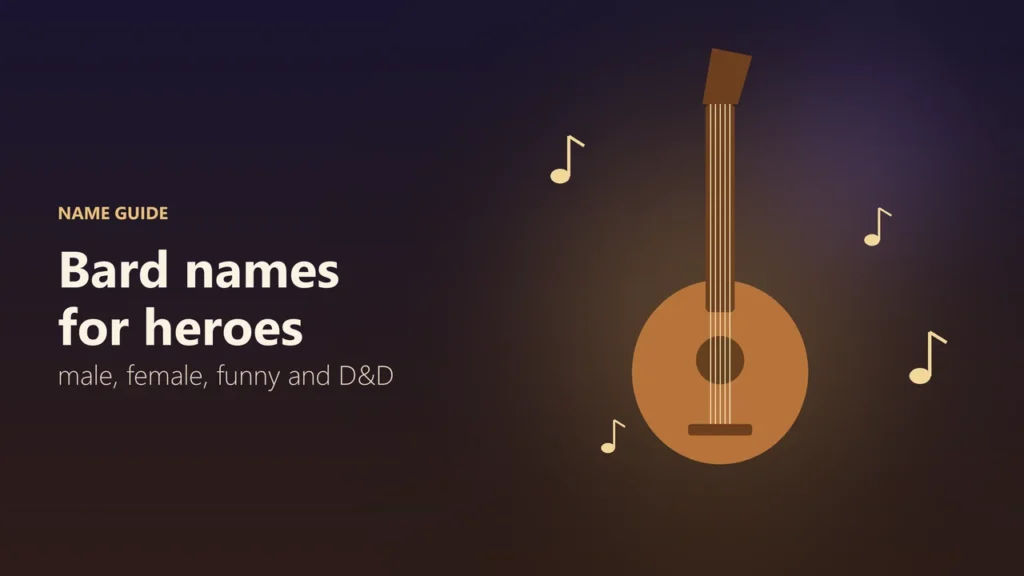 Illustration of a lute surrounded by golden music notes