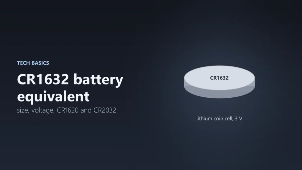 Illustration of a CR1632 3 V lithium coin battery