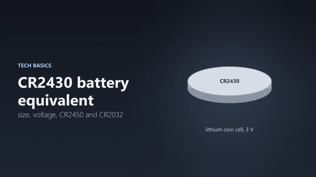 Illustration of a CR2430 3 V lithium coin battery