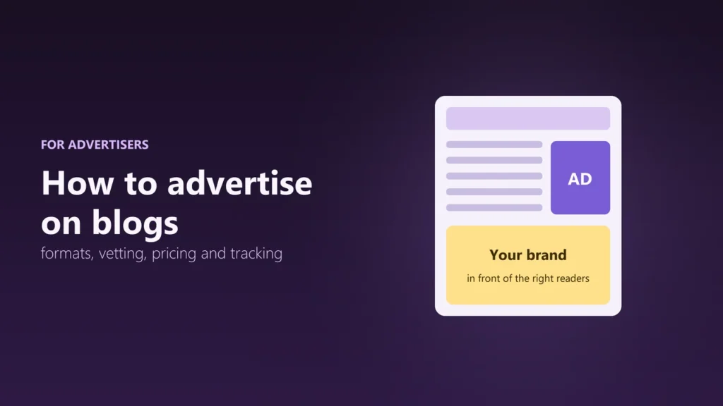 Illustration of a blog page with an ad block and a highlighted brand placement