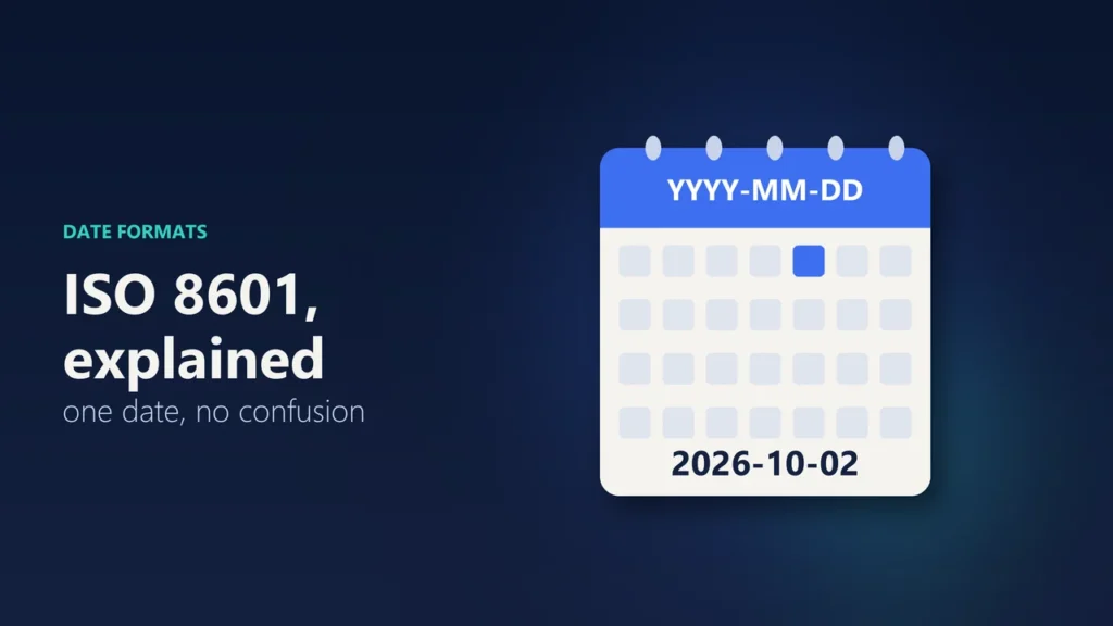 Illustration of a calendar page headed YYYY-MM-DD with the date 2026-10-02 shown at the bottom